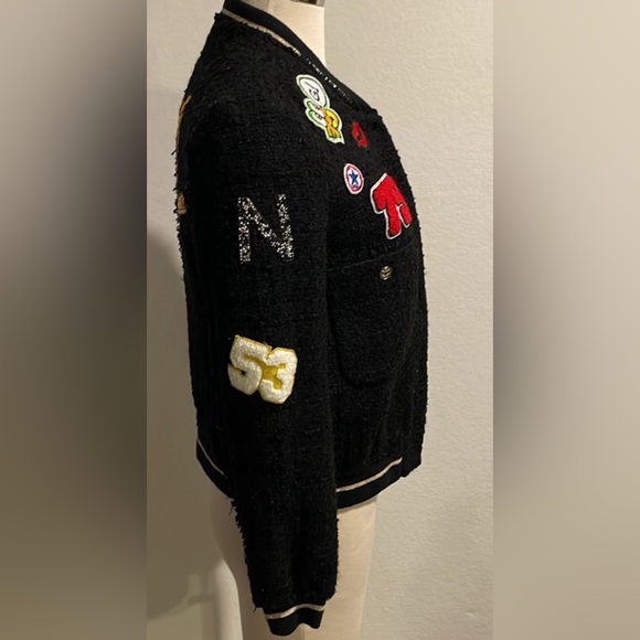 Zara Retro Varsity Patch Bomber Jacket - Picture 4 of 5